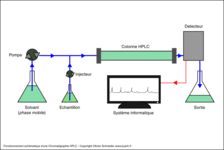 Fonctionnement schématique d'une chromatographie HPLC