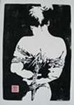 Shibari 2 woodcut by Nikosan ( 1)