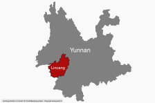 Location of Lincang in Yunnan