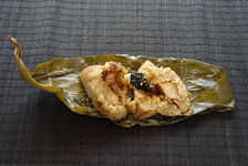 Zongzi ouvert, prêt à manger