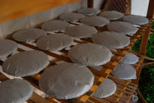  Galette freshly compressed in the workshop Wang