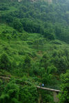 Small bridge in the mountains of Sichuan