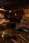 Foyer au coeur d'une maison traditionnelle Wa à Lincang, Yunnan