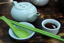 Frosted dark puerh <span class='translation'>(Pu Er tea)</span> in a Dim Sum in Hong Kong